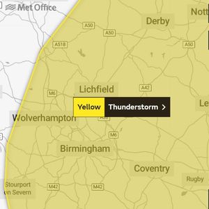 Yellow weather warning for thunderstorms. Photo: Met Office