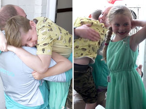 Supporting image for story: WATCH: Surprise! Stafford soldier shocks his children with Father's Day homecoming