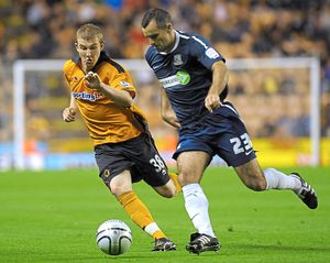 Winnall in his solitary first team appearance for Wolves in 2010