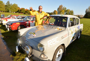 Peter Stimson, from Devon, with his 1964 Anglia Allardette 