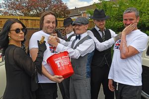 Ben Colliver and Ryan Perrins with a Peaky Blinders act.