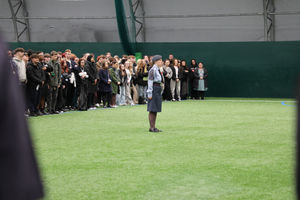 Maddie Windsor led the parade at Telford College.