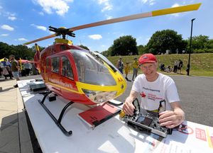 Greg Fitzpatrick was showing off a spectacular 1/4 scale model of the air ambulance that he built himself.