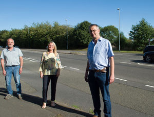 In 2021 Robin Horton, Paul Ray and Elaine Hutchings campaigning for road safety in Eastern Avenue.