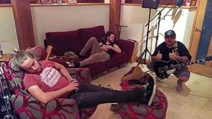 Time out - Recording their debut album is taking it's toll on Creepin' Six. Picture from: www.facebook.com/Creepinsix