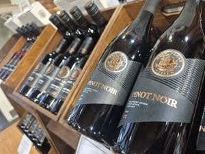 Halfpenny Green Wine Estate's Pinot Noir wine with the new labels