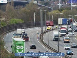 Supporting image for story: All lanes back open on M6 after crash leaves 300m of barrier needing repairs