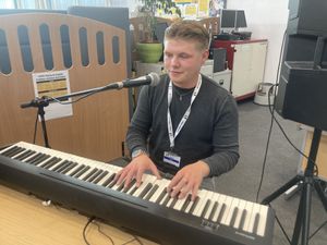 Singer Joel Foster performed a selection of songs and spoke to students about mental health and wellbeing.