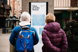 An 'interpretation board' has now been added to Shrewsbury's controversial statue of Clive of India.