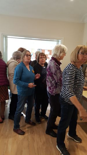 Visitors queue to pay their £3 for Macmillan Cancer Support