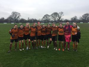 Wolves Women pictured after a (muddy) 1-0 win at TNS earlier in the season