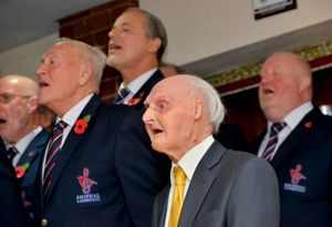 Les singing with Shifnal & District Male Voice Choir.
