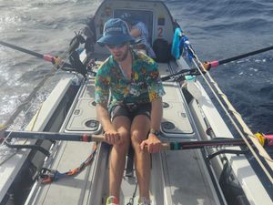 Supporting image for story: Christmas Day in the middle of the Atlantic - no days off for Shropshire soldier's army trio on huge charity challenge