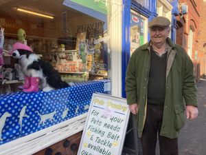 Bill Carline outside Pets Pantry in Ellesmere