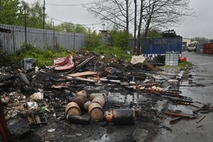 The blaze was at the Premier Trading Estate in Brockmoor