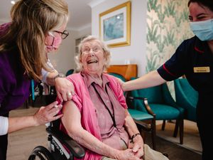 Supporting image for story: First care home residents in the county receive their Covid booster jabs
