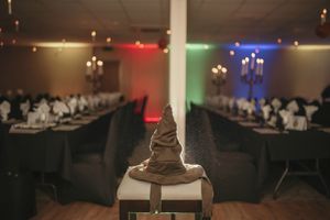 The sorting hat in the Great Hall. Pic: Abi Boyle