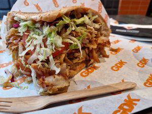 The sauce gives the kebab a real kick