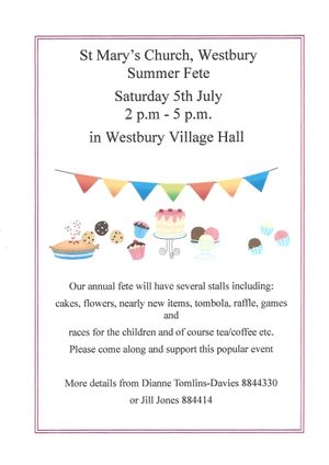 St Mary's Church is holding its Summer Fete 