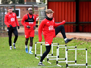 KIDDERMINSTER COPYRIGHT MNA MEDIA TIM THURSFIELD 03/02/22.Kidderminster Harriers get set for their big match against West Ham on Saturday...