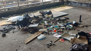 The mess found in the disused Walsall town centre car park.