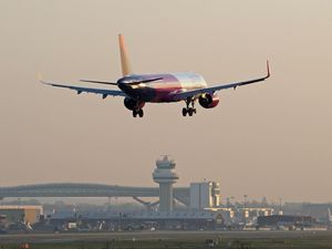 A plane landing at Gatwick