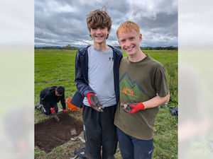 Supporting image for story: Newport students helped unearth Roman coins and metal acorns on Attingham dig