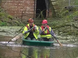 Supporting image for story: First boat on disused waterway near Shrewsbury in 70 years