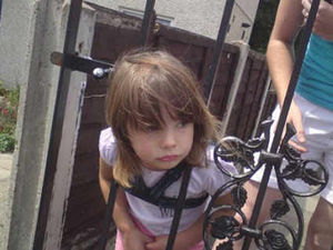 Supporting image for story: Drama as Rachel, 4, gets her head stuck in gate