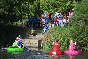 Crowds gathered on the banks of the River Severn for the racing