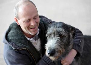 Andy Stote, from Halesowen with his Irish Wolfhound Hemi