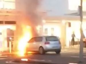 Supporting image for story: Car engulfed in flames at Telford retail park - with video