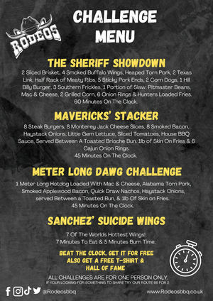 The challenges are set out for everyone to see. Photo: Rodeos BBQ
