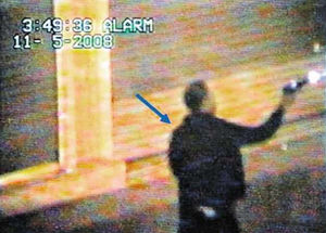 Iain Farrimond also prosecuted in the case of Kevin Fairweather, seen here firing a gun after leaving Cascades nightclub in West Bromwich in 2008