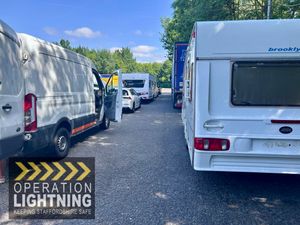 The caravan was stopped on the M6 and saw the driver run away. Photo: Staffordshire Police Road Crime Team