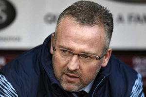 Aston Villa manager Paul Lambert during the Barclays Premier League match at Turf Moor, Burnley.