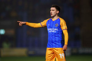 Iwan Morgan during Shrewsbury Town's clash with Barrow