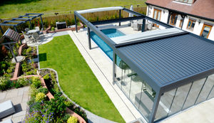 Poolside Aerial View Rear Garden 