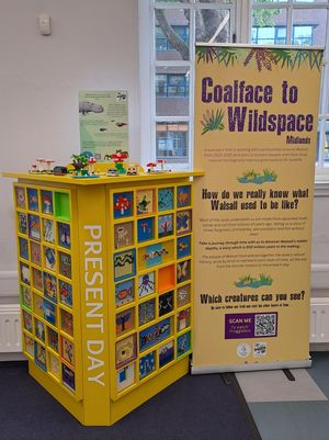 The Present Day display on tour in Lichfield Street Hub Library. 
