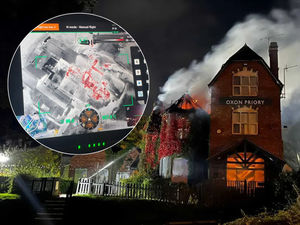 Supporting image for story: Thermal drone pictures shared from night of major fire at Shrewsbury pub