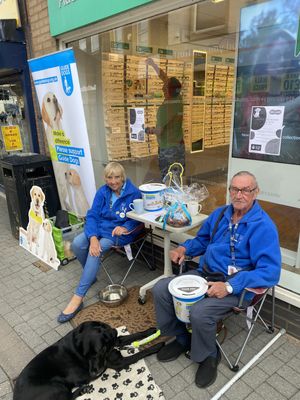 Rita and Nigel, along with Guide Dog, Tara who helped with the fundraising effort.