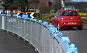 Blue ribbons were tied in Brownhills in tribute to Ciaran after his death