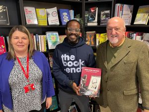 Anna Hill, Richard Smartt and Dave Staniforth inside the shop  