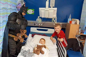 Batman paid a special visit to Liam and his brother Callum