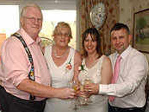 Supporting image for story: Bride and zoom in double wedding joy