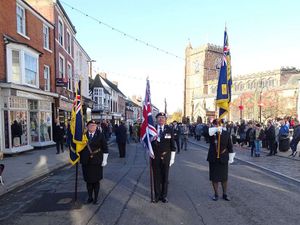 The Remembrance Sunday parade in Newport. Photo: Dave Gittus.