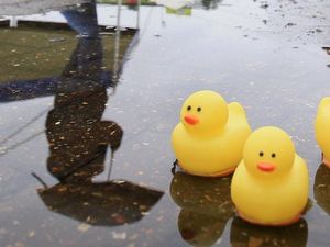 Supporting image for story: The internet is desperately trying to solve the mystery of how a rubber duck melted into a puddle