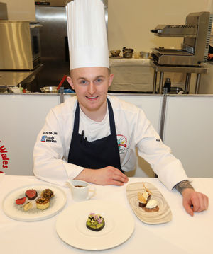 Sam with his dishes.