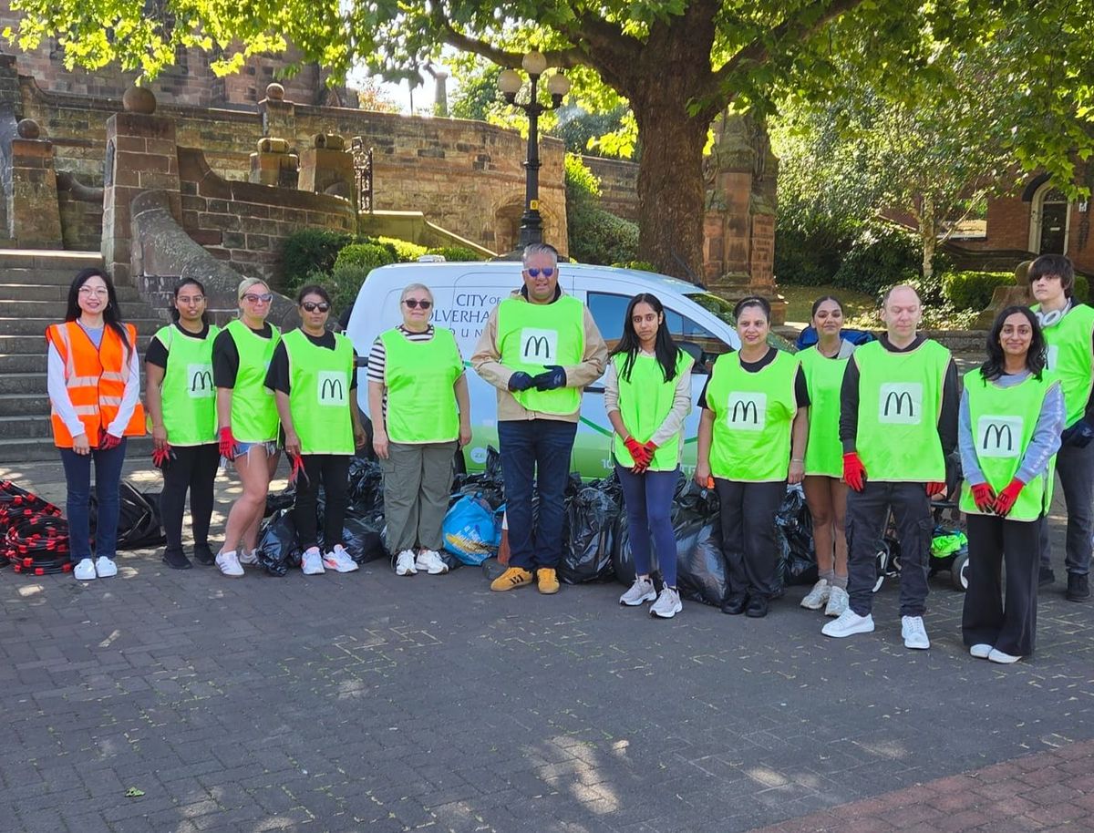 MacDonald&rsquo;s volunteers take part in litter pick in Wolverhampton City Centre