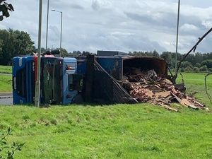 Supporting image for story: Man taken to hospital with 'potentially serious' injuries after truck tips in Telford